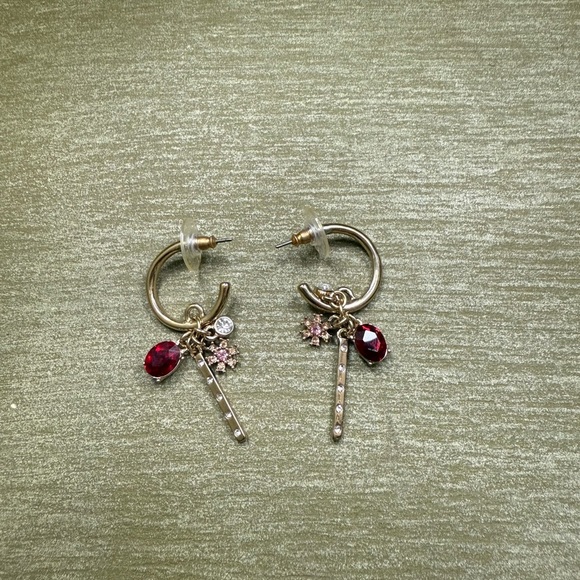 Ann Taylor Jewelry - Ann Taylor Gold and Red Dangle Earrings
